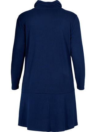 Jerseykjole med høj hals og lommer, Dress Blues Mel., Packshot image number 1