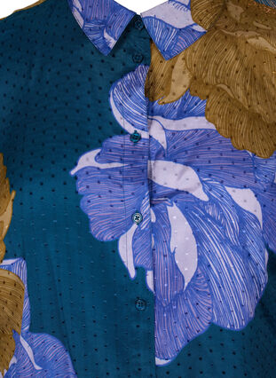 Langærmet viskose skjorte med blomsterprint, Reflecting Pond AOP, Packshot image number 2
