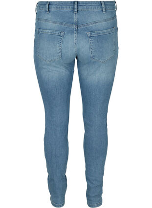 Ekstra slim Sanna jeans med slid detaljer, Light blue denim, Packshot image number 1