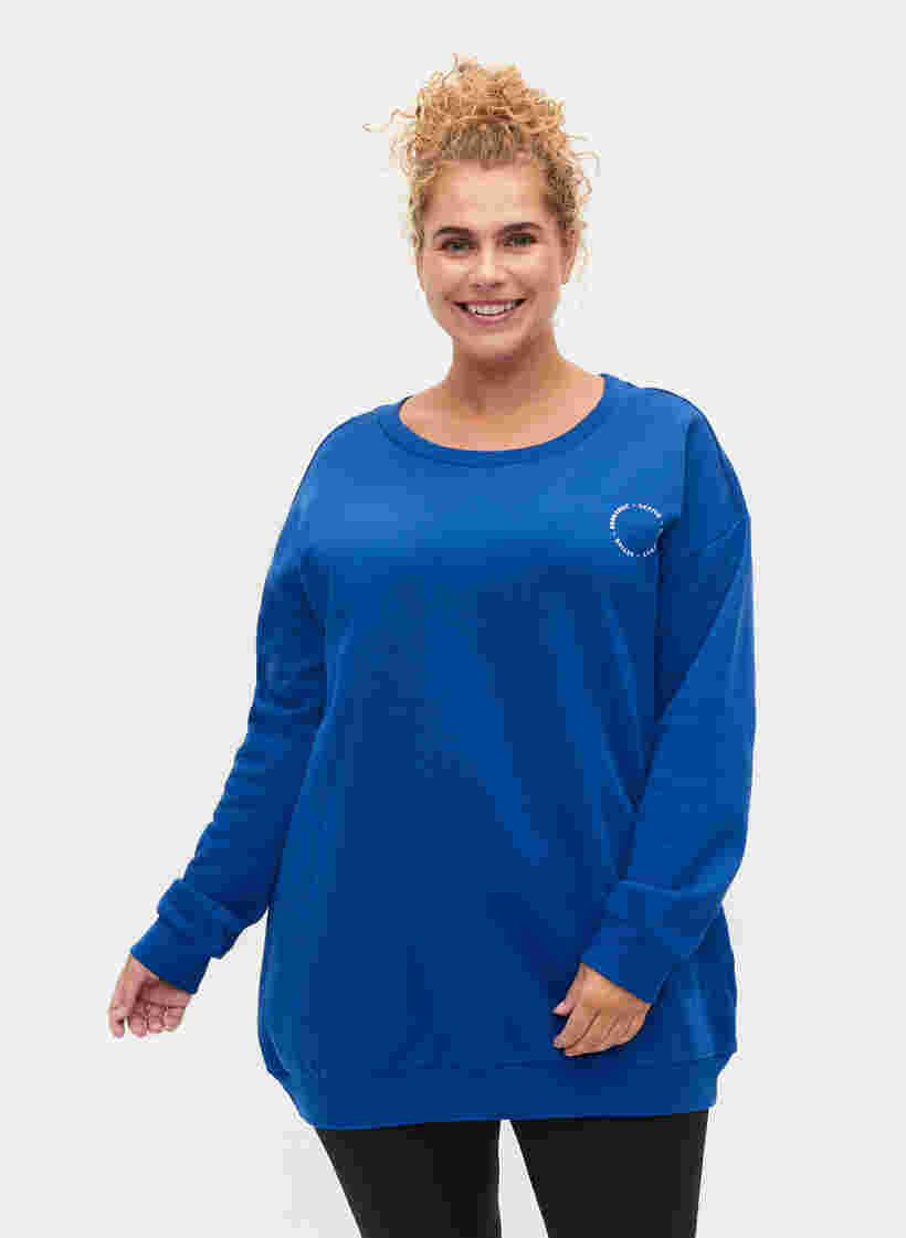 Sweatshirt i bomuld med tryk, Surf the web, Model