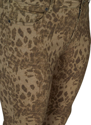 Højtaljede Amy jeans med leopardprint, Green Leopard, Packshot image number 2