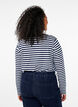 Bluse med striber og motiv, White w.Navy Stripe, Model image number 1