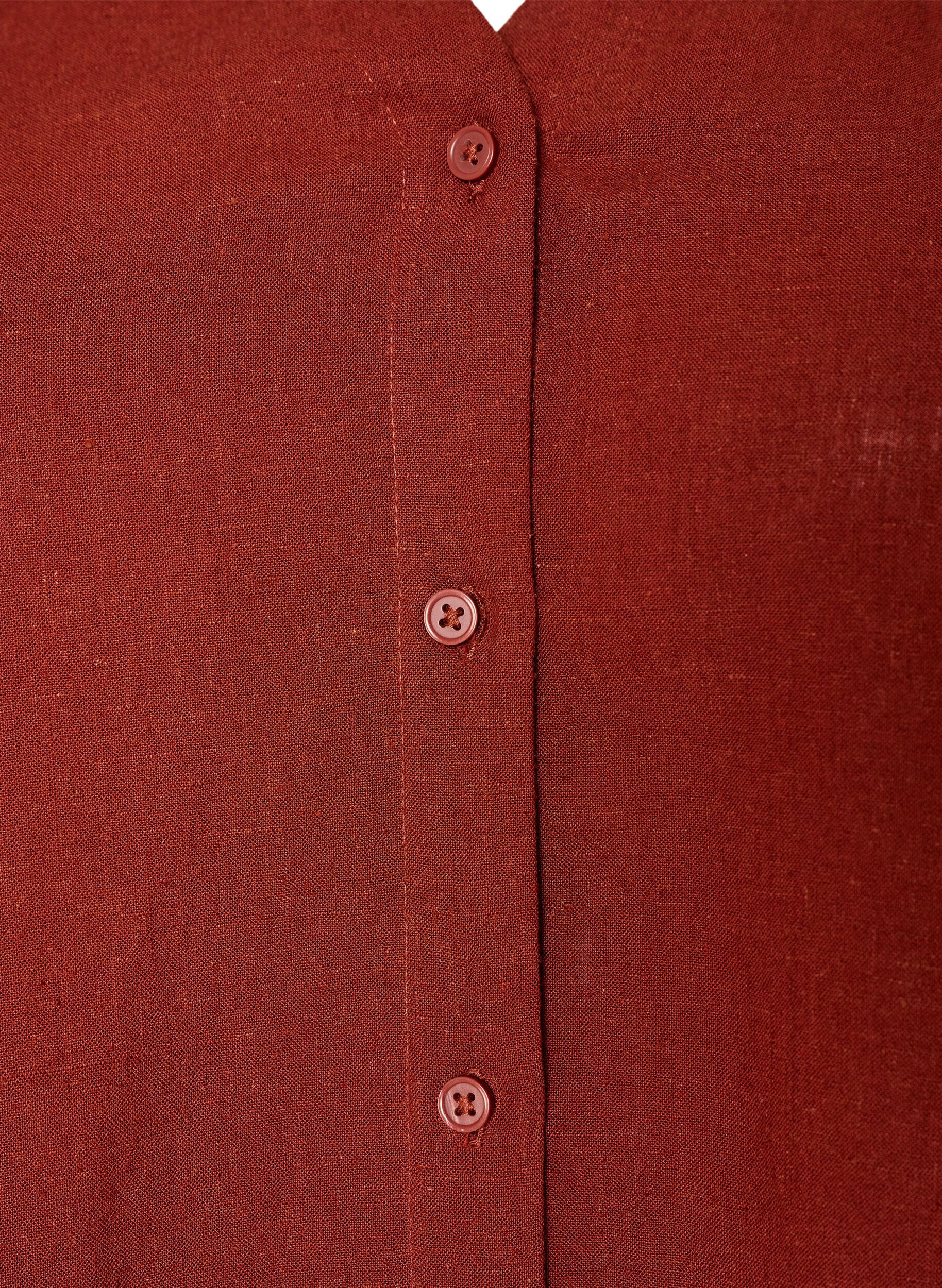 ZizziBluse i h&oslash;r og viskose med V-udsk&aelig;ring, R&oslash;d, Packshot image number 2