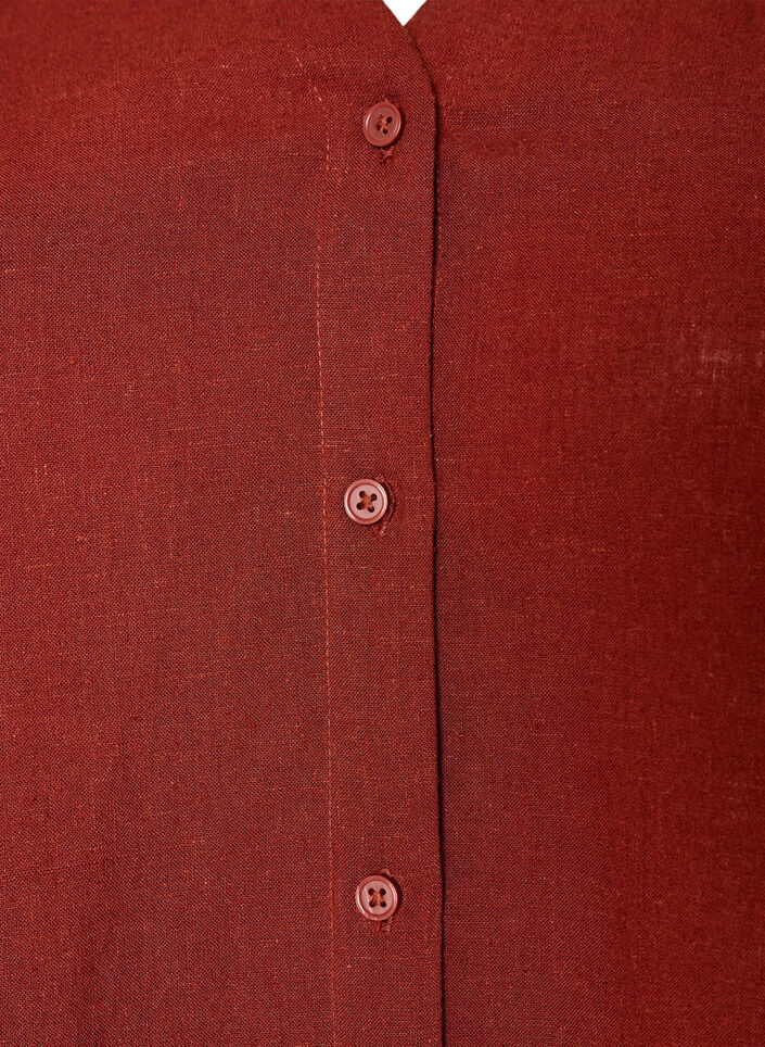 Bluse i h&oslash;r og viskose med V-udsk&aelig;ring, R&oslash;d, Packshot image number 2