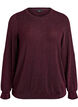 Bluse med sildebensm&oslash;nster og glittertr&aring;d, M&oslash;rk Bordeaux, Packshot image number 0