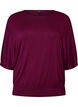 Jerseybluse med albuelange &aelig;rmer og balloneffekt, Lilla, Packshot image number 0
