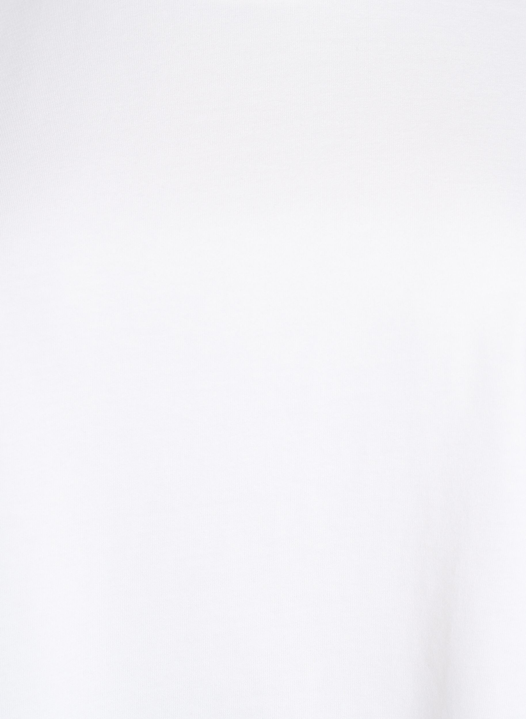 Zizzi Boxy t-shirt i bomuld, Hvid, Packshot image number 2