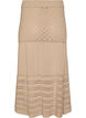 Strikket nederdel med hulm&oslash;nstre, Beige, Packshot image number 1