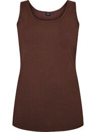 Ensfarvet basis top i bomuld, Brun