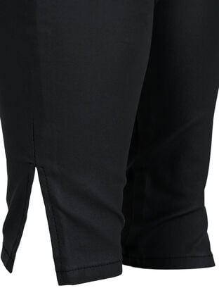 Coatede leggings med slids, Black, Packshot image number 3