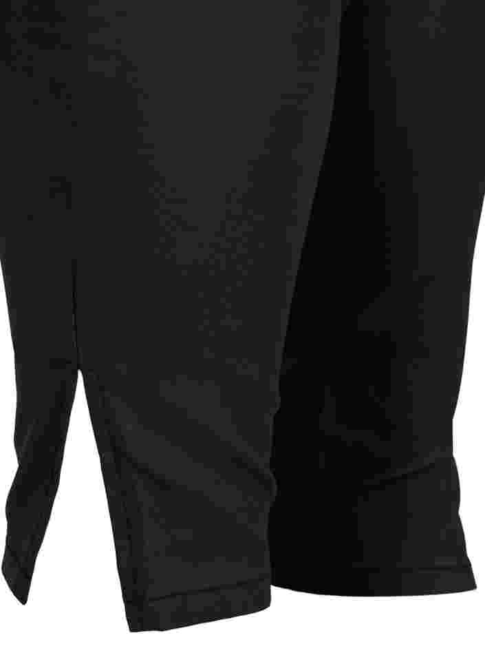 Coatede leggings med slids, Black, Packshot image number 3