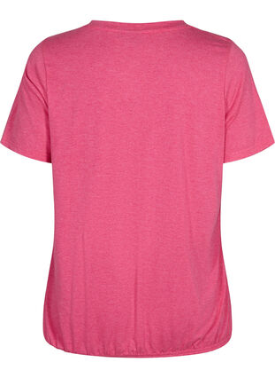 Meleret t-shirt med elastikkant, Beetroot Purple Mél, Packshot image number 1
