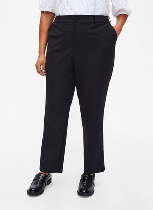 Bukser med lommer og lige ben, Black, Model image number 2