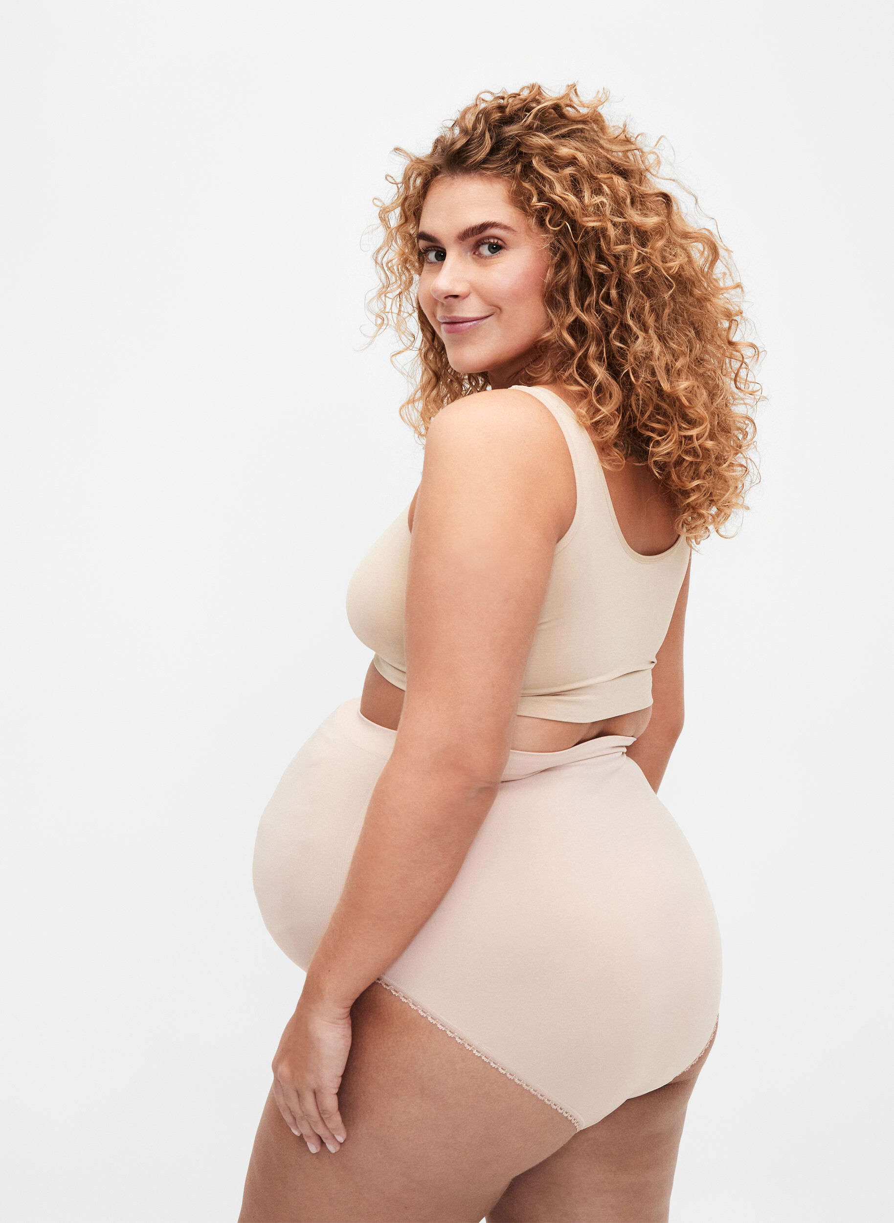 Zizzi Seamless graviditets trusse, Beige, Model image number 1