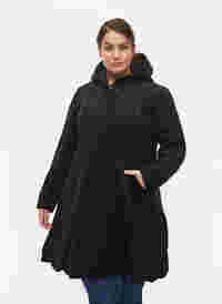 Jakke med uld og hætte, Black Solid, Model