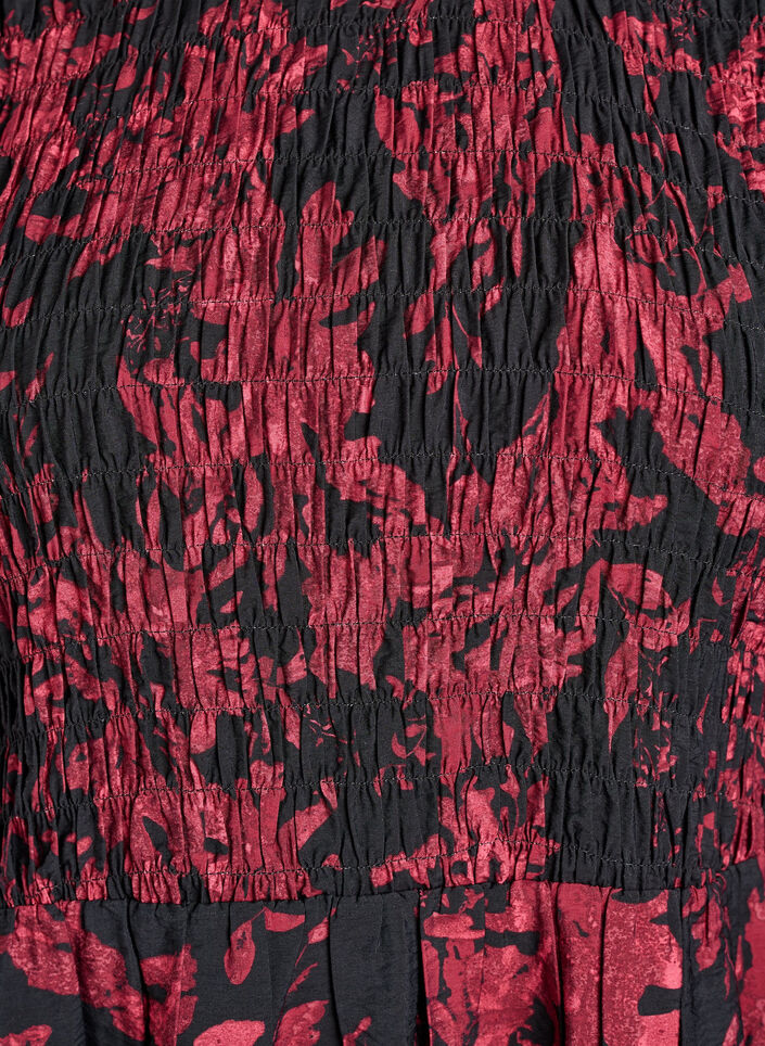 Bluse med smock og lange ærmer, Sort, Packshot image number 2