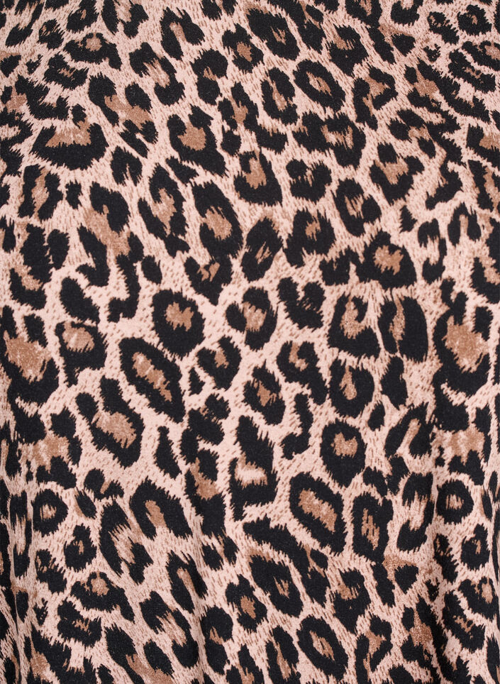 Lang&aelig;rmet bluse med leopardprint, Brun, Packshot image number 2