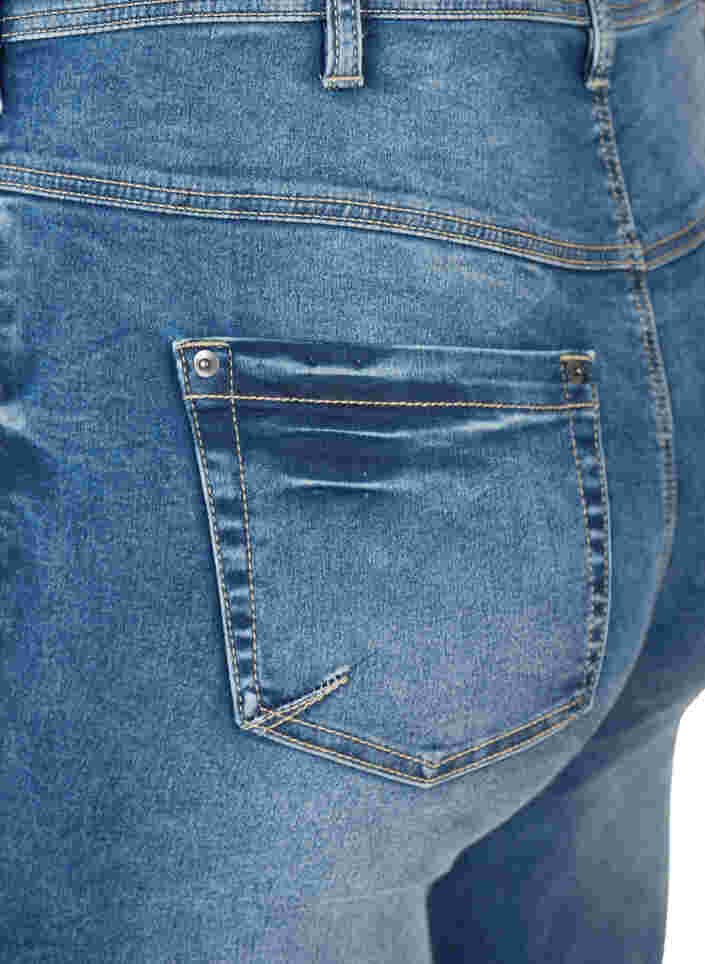 Cropped Amy jeans med lynlås, Blue denim, Packshot image number 3