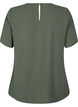 Kortærmet viskosebluse med blondedetalje, Thyme, Packshot image number 1