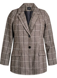 Klassisk blazer med ternet mønster, Grå