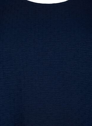 Langærmet bluse med tekstur, Navy Blazer, Packshot image number 2