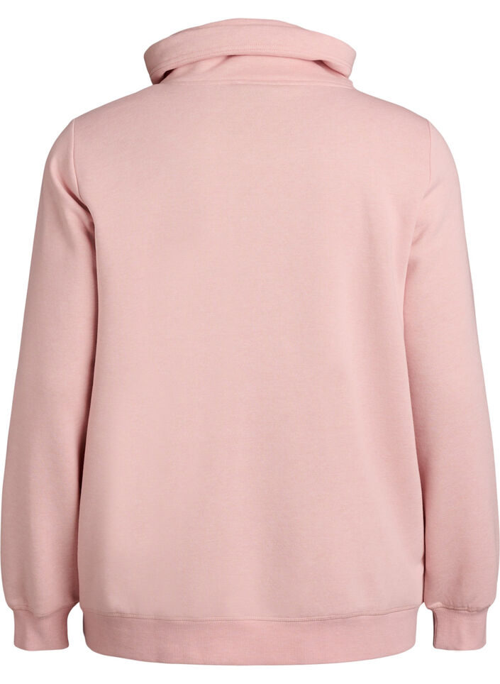 Sweatshirt med h&oslash;j krave og lommer, Lyser&oslash;d, Packshot image number 1
