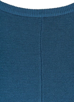 Strikbluse med rund halsudskæring, Majolica Blue, Packshot image number 2