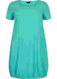 Kortærmet kjole i bomuld, Aqua Green