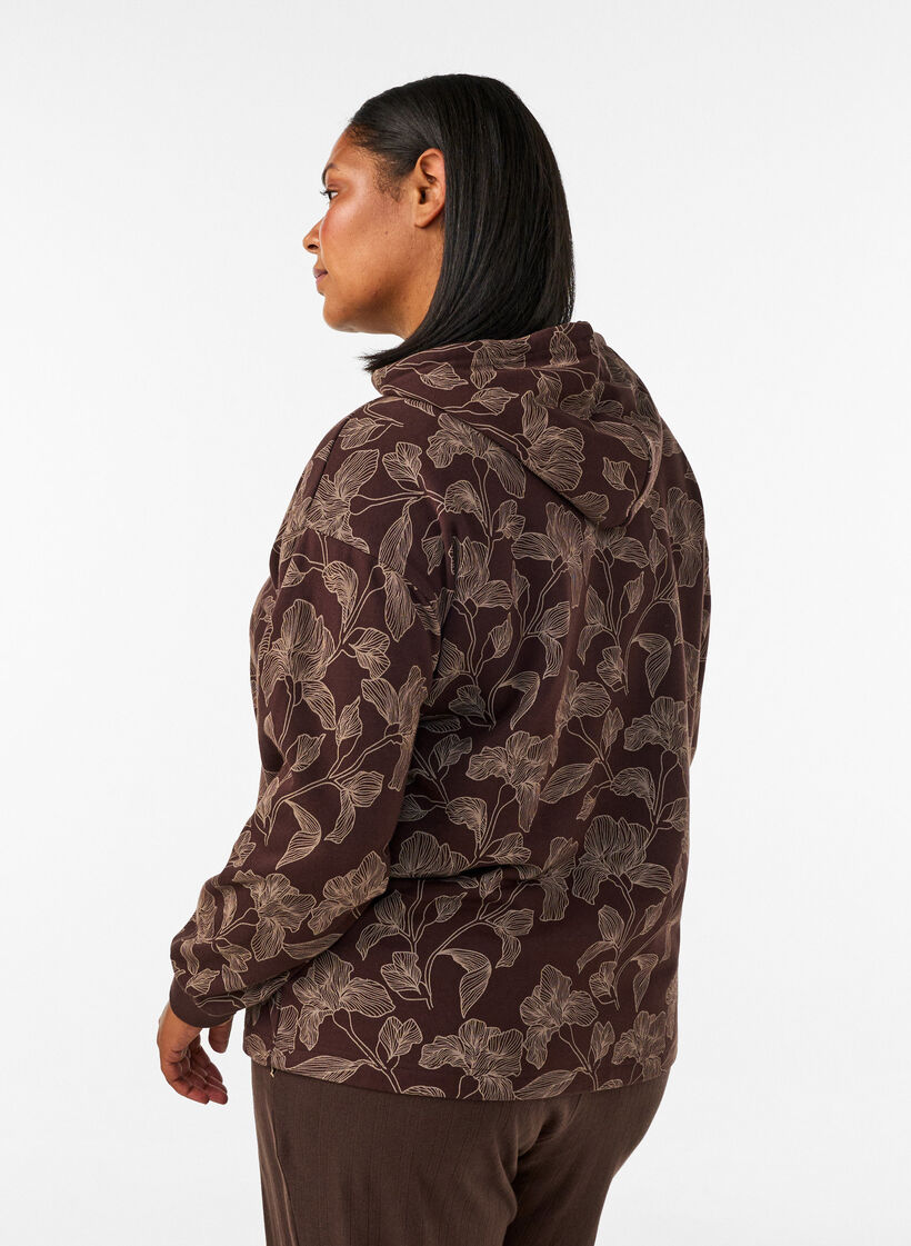 H&aelig;ttetr&oslash;je med all-over print, Brun, Model image number 2