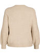 Cardigan i bl&oslash;d strik med guldfarvede knapper, Beige, Packshot image number 1