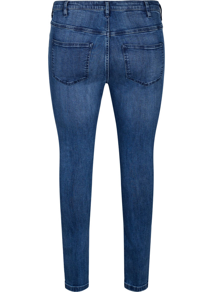 Super slim Amy jeans med sliddetaljer, Blue Denim, Packshot image number 1