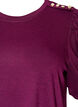 Bluse med knapdetalje og korte puf&aelig;rmer, M&oslash;rk Bordeaux, Packshot image number 2
