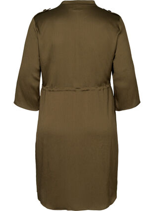 Kjole med knapper og snøre i taljen, Ivy Green, Packshot image number 1