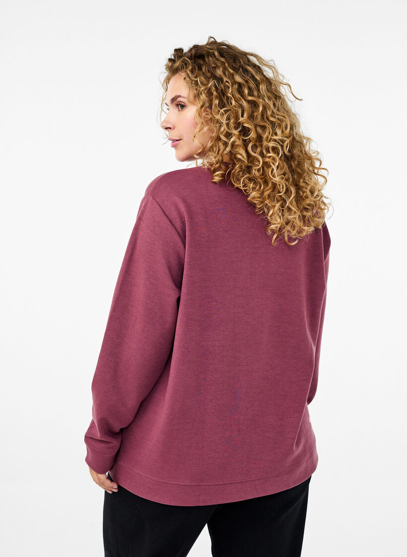 Sweatshirt med rund hals, Brun, Model image number 2