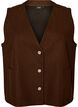 Vest med V-hals og knapper, Brun, Packshot image number 0