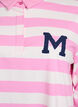 Stribet poloshirt med frottédetalje, Bubblegum w. White, Packshot image number 2