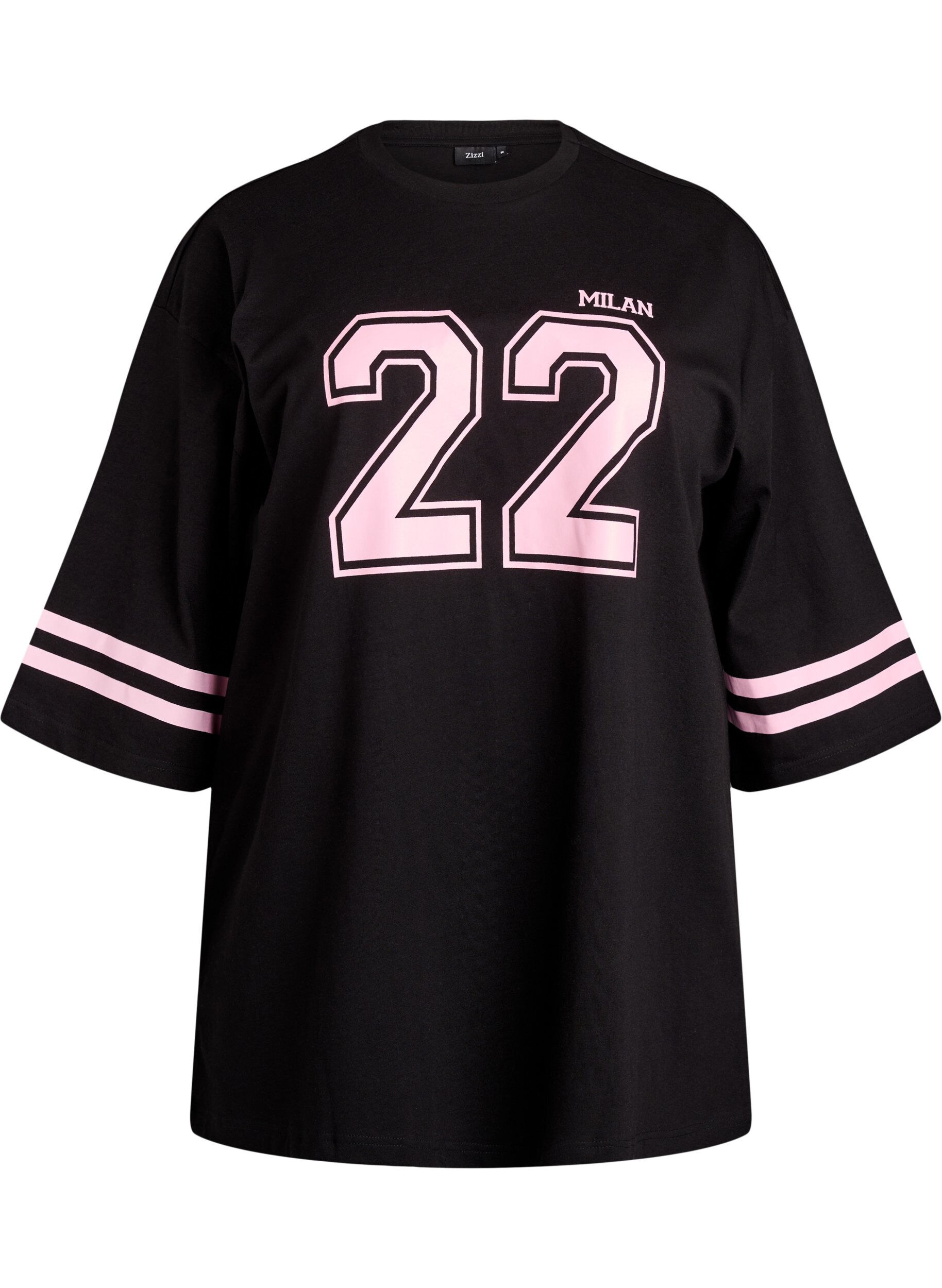 Oversize college t-shirt med 3/4 &aelig;rmer