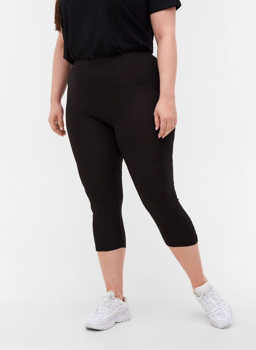 Basis 3/4 leggings med rynkedetalje , Black, Model image number 2