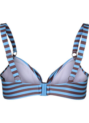 Bikini bh med bøjle og print, BlueBrown Stripe AOP, Packshot image number 1