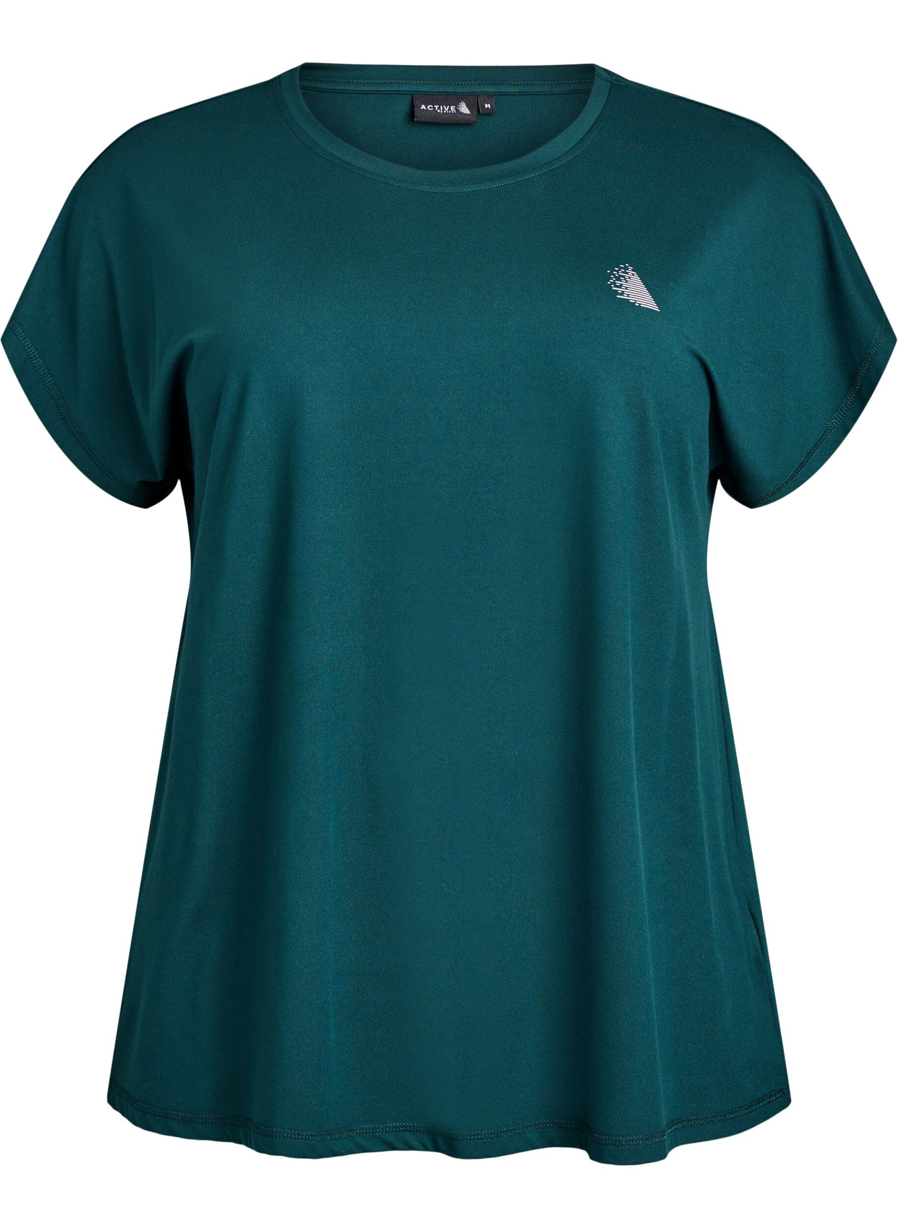 ZizziEnsfarvet tr&aelig;nings t-shirt, Gr&oslash;n, Packshot image number 0