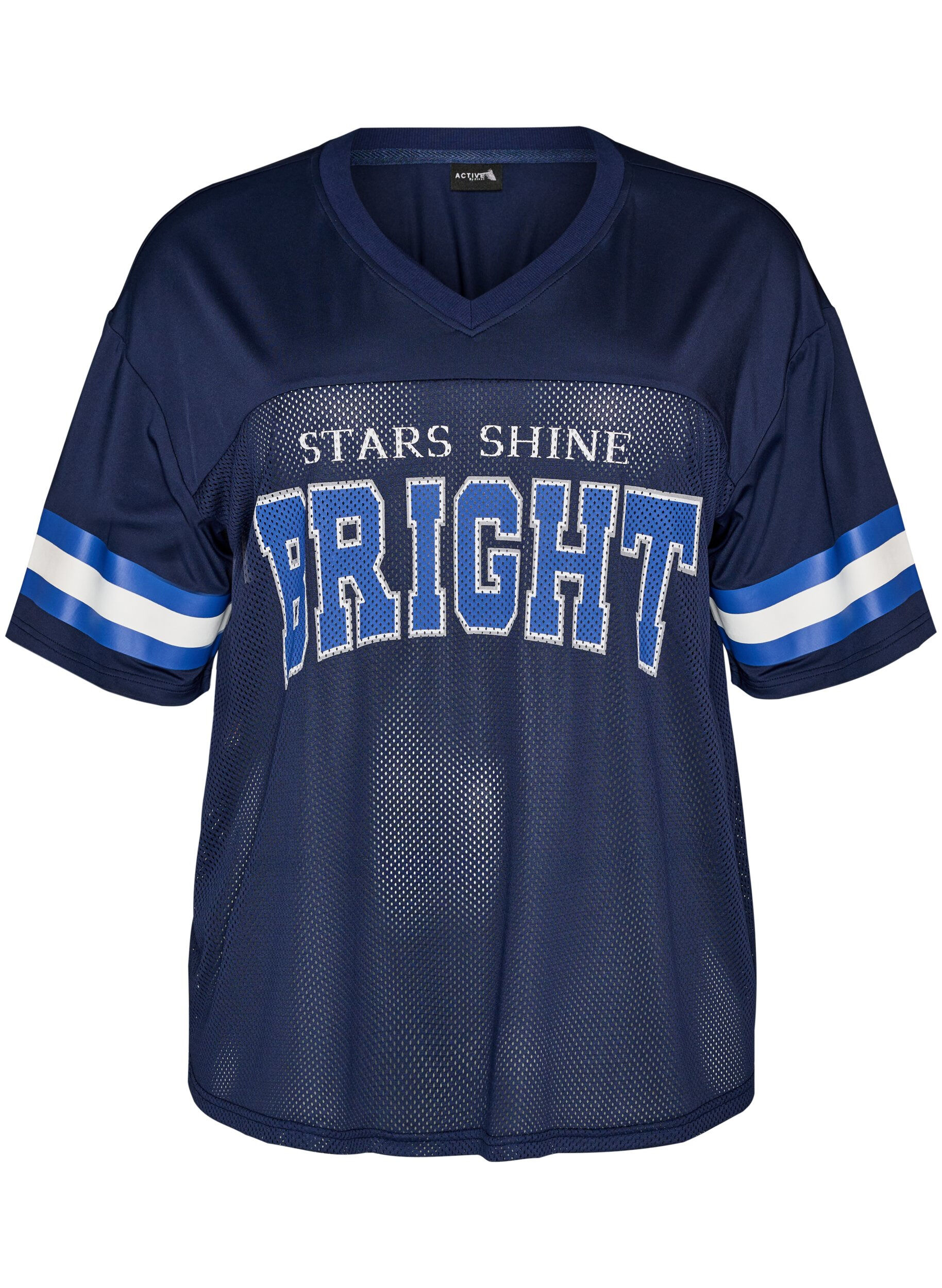 Tr&aelig;nings t-shirt med V-udsk&aelig;ring og frontprint