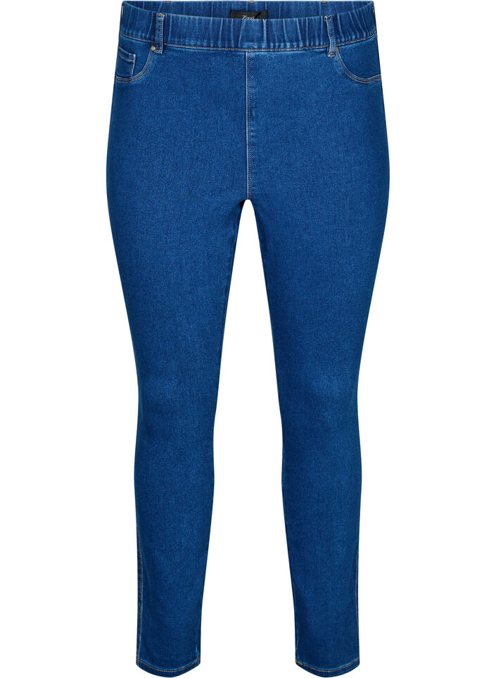 Jeggings med høj talje, Blå, Packshot image number 0