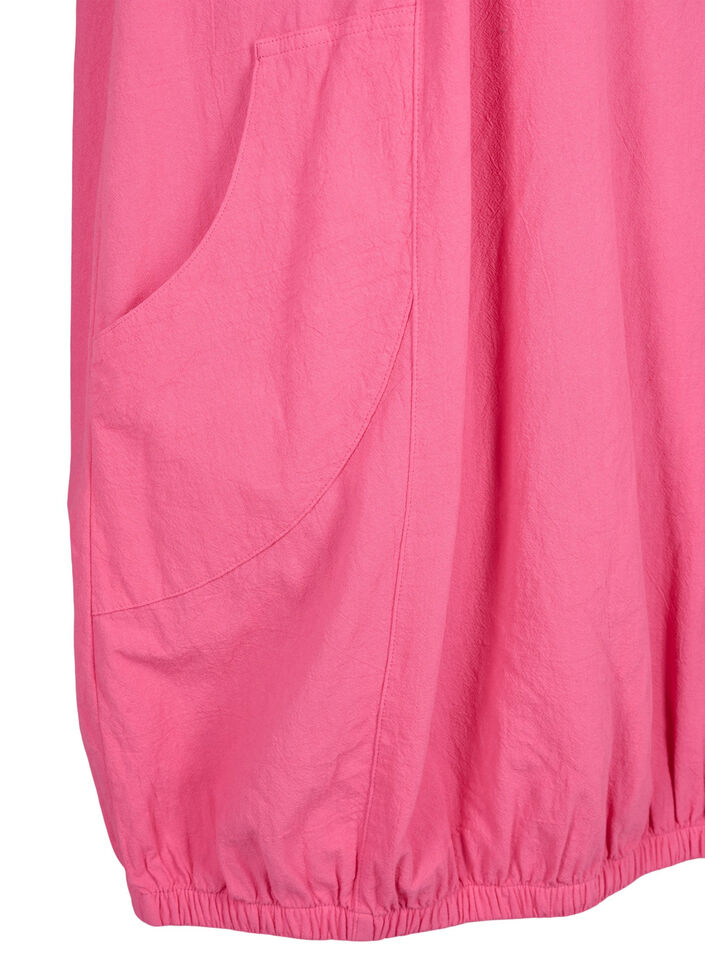 Kort&aelig;rmet kjole i bomuld , Lyser&oslash;d, Packshot image number 3