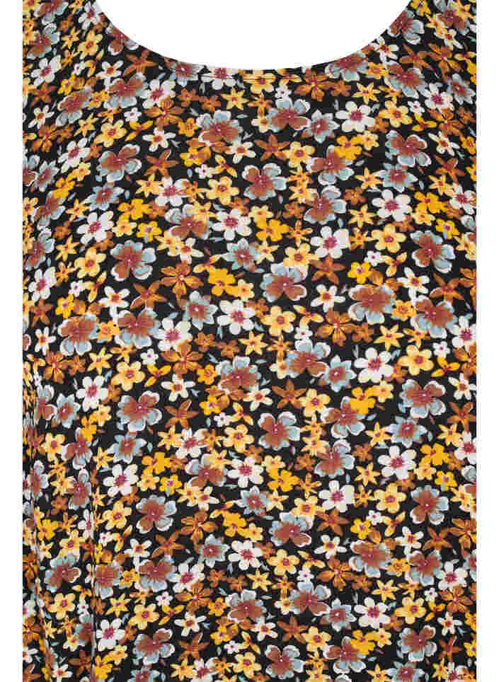 Viskose bluse med blomsterprint, Black Ditsy, Packshot image number 2