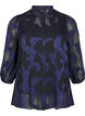 Chiffon bluse med jacquard mønster, Evening Blue, Packshot image number 0
