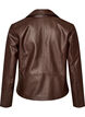 Bikerjakke i imiteret l&aelig;der , Brun, Packshot image number 1