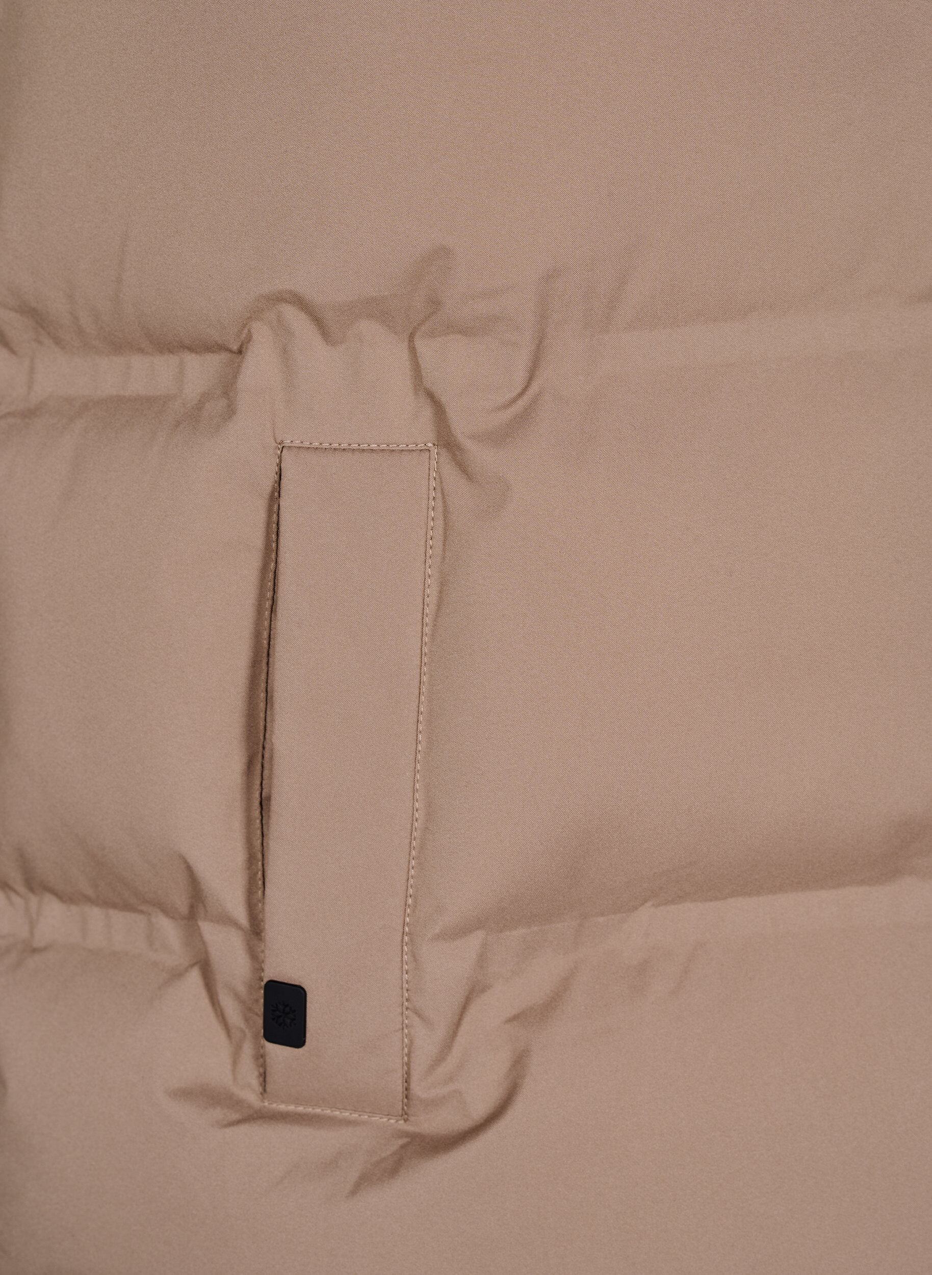 Zizzi Kort puffervest med h&oslash;j krave, Brun, Packshot image number 3