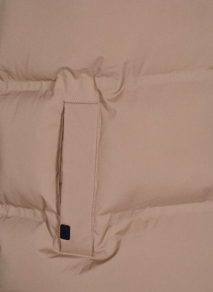 Kort puffervest med høj krave, Brun, Packshot image number 3