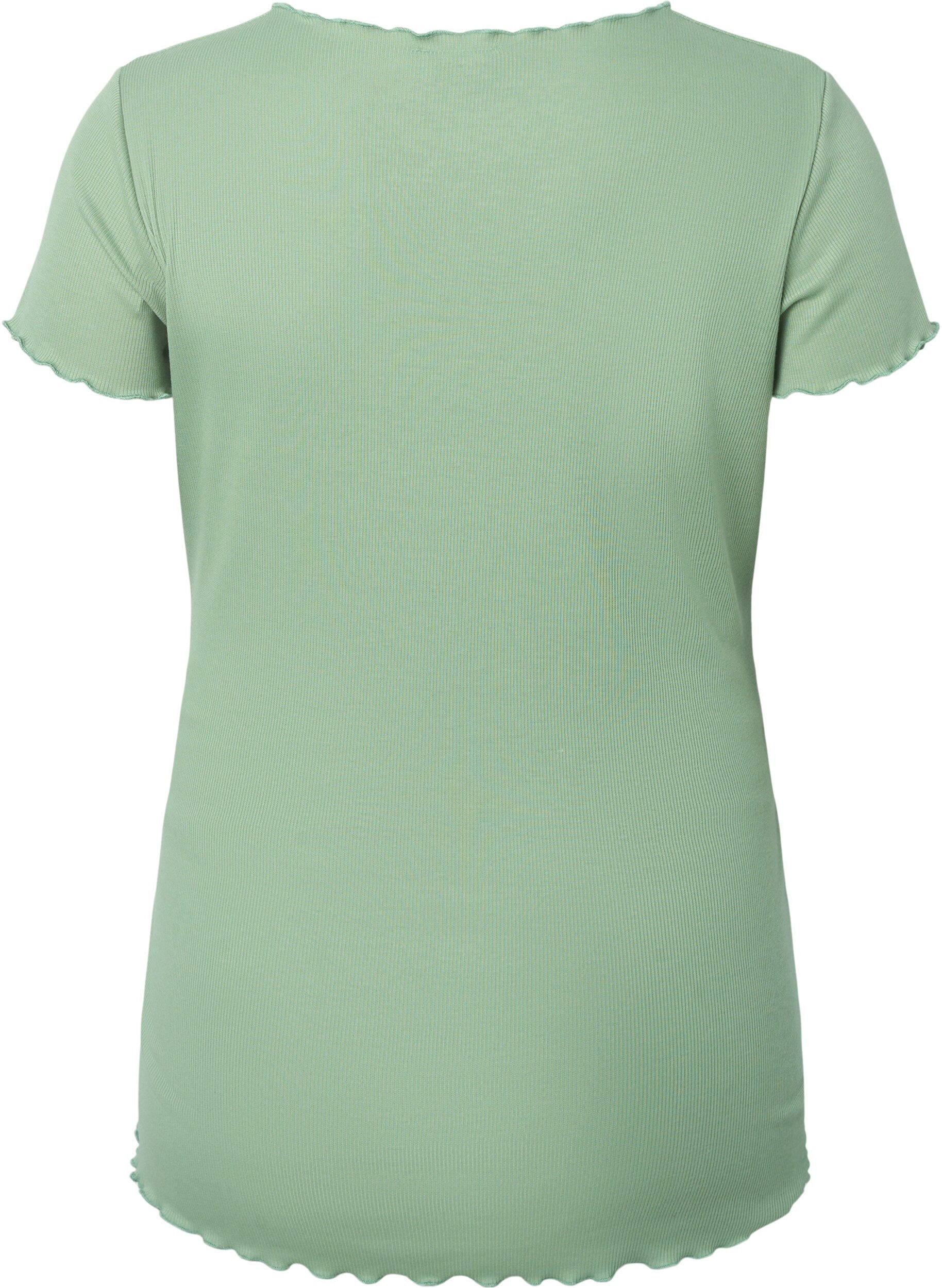 Zizzi Graviditets t-shirt i rib, Green Bay, Packshot image number 1