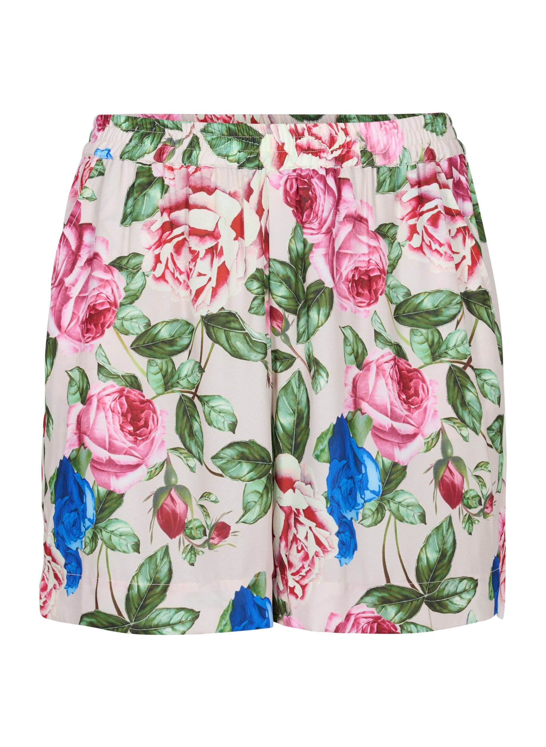 Zizzi Shorts med blomsterprint, Bright Flower , Packshot image number 0